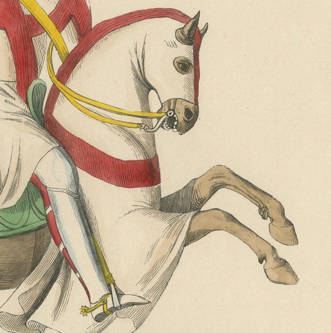 Templar Knight in Battle Attire, Costume Di Moyen Age, 1847, close-up 2
