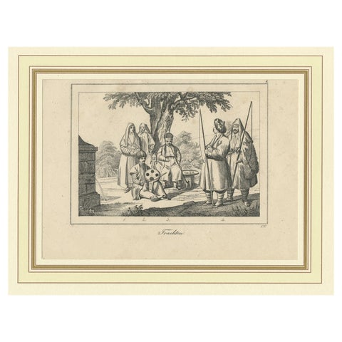 Original Antique Print of Crimean Costumes, Russia & Ukraine, ca.1880