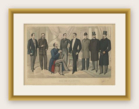Antique Print of Fashion in November 1891 by Klemm & Weiss, circa 1900, shown framed