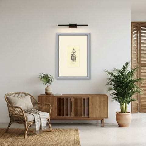 Javanese Lady of the Upper Class, Antique Wahlen Costume Print, 1843-1844, shown framed in a room