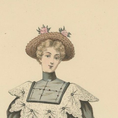 Victorian Refinement: Fashion Lithograph by L. Michau and M. de Solar, 1889, close-up 5