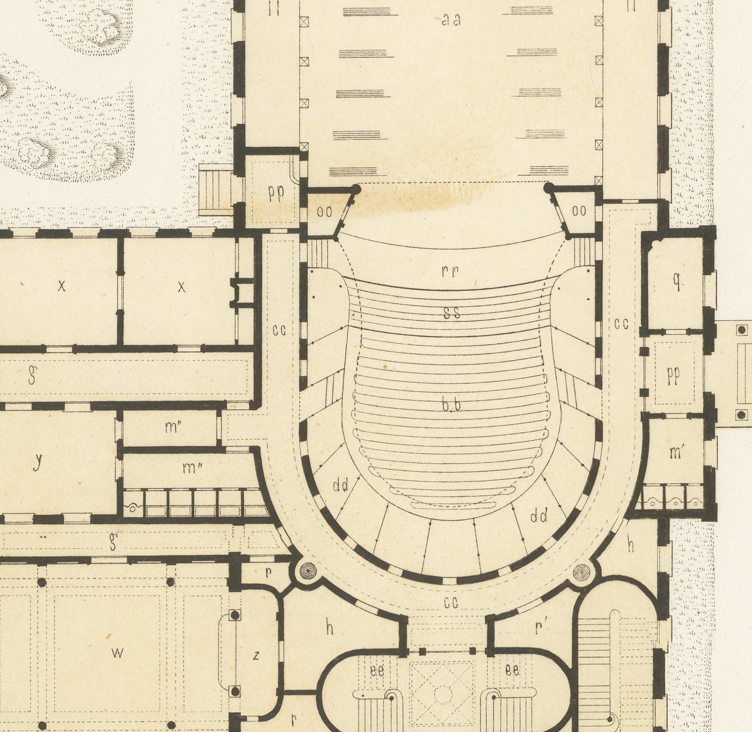 Theatre and Concert Hall Design, Dutch Architecture Print, Leliman, 1865-1866, view 2