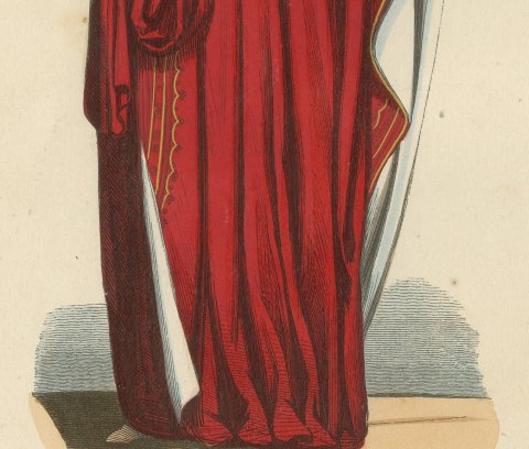 Knight of the Golden Fleece, Philip the Good, Hand Colored Wood Engraving, 1844, close-up 2