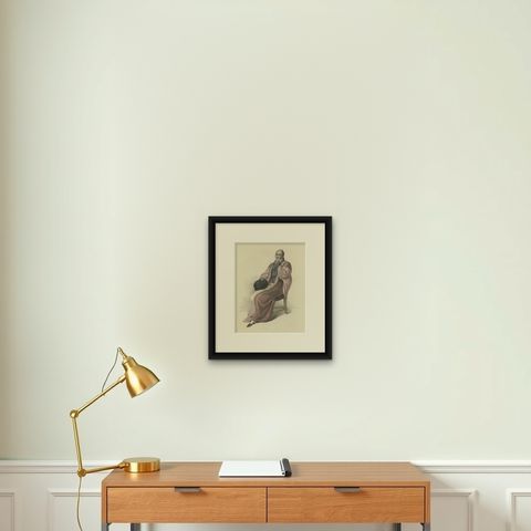 Antique Hand-Colored Print of a Doctor in Physic in Full Dress, 1813, shown framed on a wall