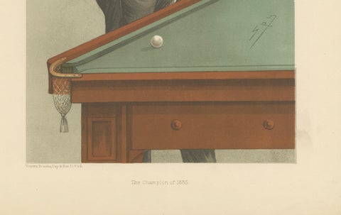 Elegance at Play: John Roberts Jr., Billiards Virtuoso, Vanity Fair 1885 by Spy, close-up 1