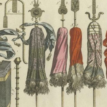 Set of 3 Antique Prints of Turkish Costumes & Utensils in the Middle Ages, 1810, close-up 1
