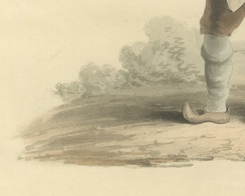 Laborer near Valenciennes, Working Dress, Antique Ackermann Print, 1817, close-up 3