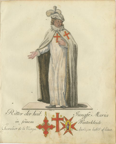 Knight of the Holy Virgin Mary in Winter Attire: 18th-Century Engraving, view 2