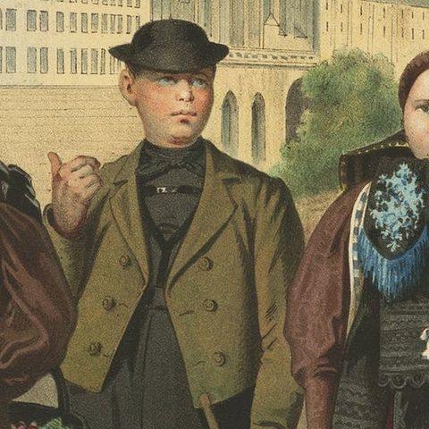 19th Century Costumes of Altenburg, Kretschmer, Chromolithograph on Paper, 1870, close-up 2