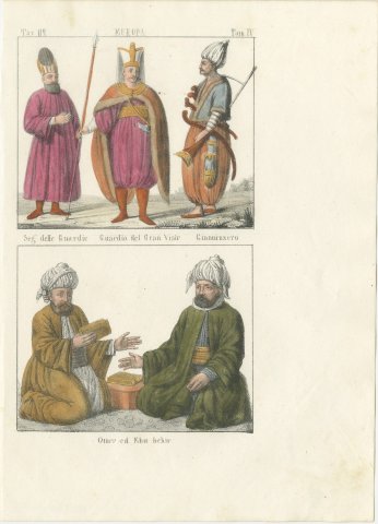 Guard of the Grand Vizier, a Janissary and Omer and Ebu Bekir, 1842, view 2