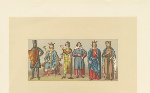 Antique Print of Costumes of the Middle Ages by Racinet '1888', view 3