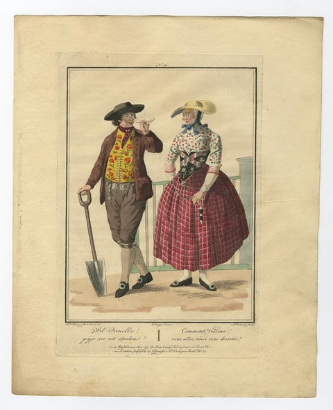 Set of 4 Antique Prints of Dutch Costumes by Maaskamp '1805', view 5