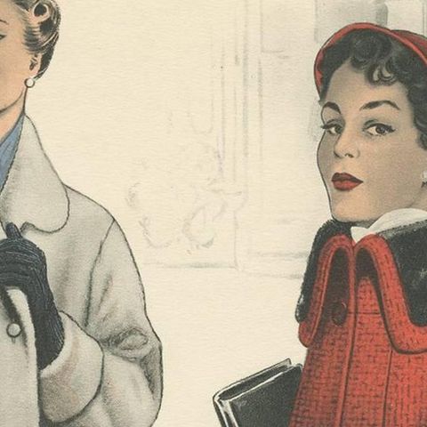 Vintage Fashion Print 'Pl. 16523' published in Le Tailleur Moderne, 1954, close-up 1