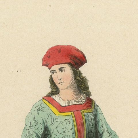 Aristocratic Elegance in the Court of King Henry VI: A Noble Lord Dressep Up, close-up 5