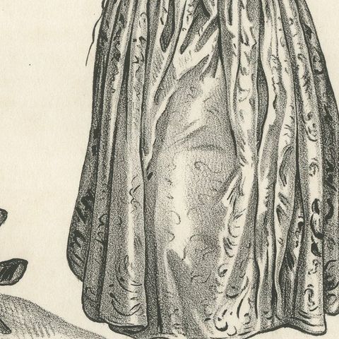 19th Century Guam Mourning Costume Lithograph, Dolorida, Gubam Island, close-up 5