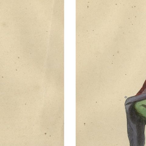 Circassian and Imeretian Princes in Traditional Attire, 1844 Lithographs, close-up 6