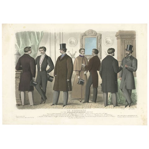 Nice Large Decorative Antique Fashion Print, 1860
