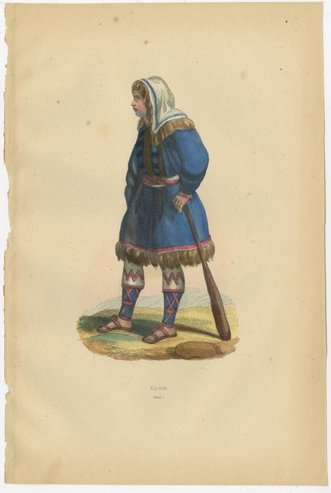 Traditional Kurek Attire in Handcolored Lithograph from 1844, view 2