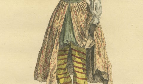 Habit of a Woman of Fez in Africa, Elegant Costume Engraving, 1749, close-up 3