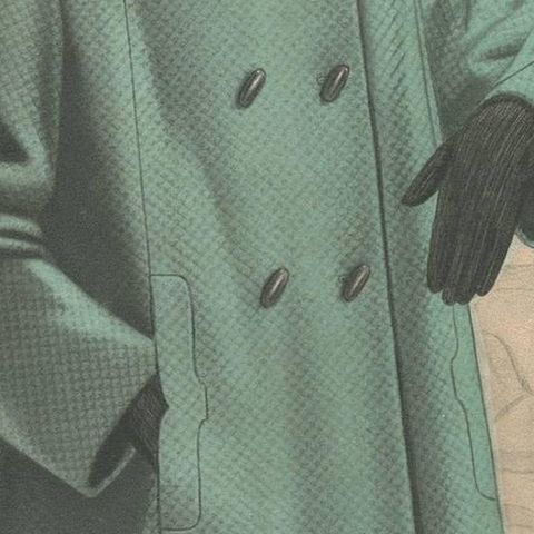 Vintage Fashion Print 'Pl. 16520' published in Le Tailleur Moderne, 1954, close-up 2