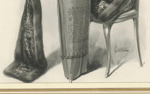 Ferdinand-Léon Ménétrier French Belle Époque Fur Fashion Design, c.1910, close-up 3