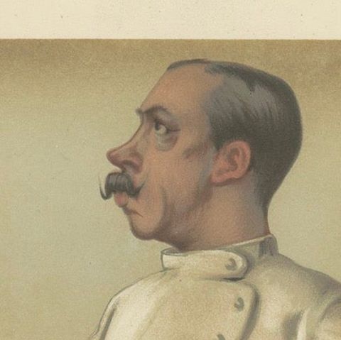 Elegant Defense: 'Henry' in Fencing Regalia, Vanity Fair by 'Ape', 1880, close-up 4