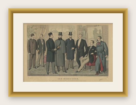 Antique Print of Fashion in November 1890 by Klemm & Weiss, circa 1900, shown framed