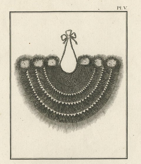 Antique Print Depicting Part of a Native Costume by Cook, 1803, view 3