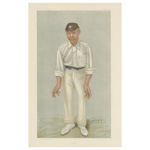 The Steady Batsman: Robert 'Bobby' Abel in Vanity Fair 1902 by 'Spy'