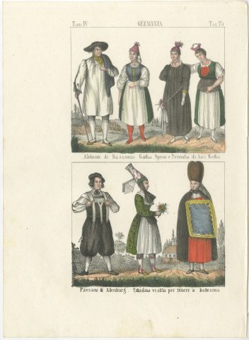 Costumes of Saxe Gotha and Altenburg with a Bride and a Baptism Dress, 1842, view 2
