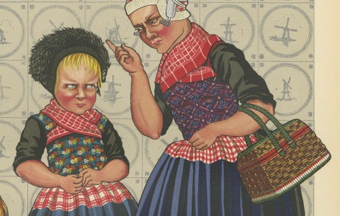 Charming Gelderland Costumes from Nunspeet and Hierden in Holland, ca. 1932, close-up 3