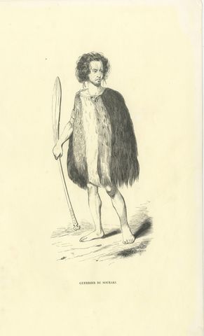 Souraki Warrior, Antique Wahlen Costume Print, 1843-1844