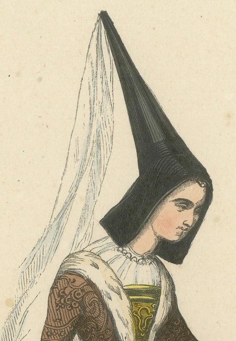 Elegance of the Past: Margaret of York in 'Costume du Moyen Âge', 1847, close-up 3