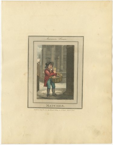 Boy Selling Matches at the Mansion House, Cries of London, 1804, view 2