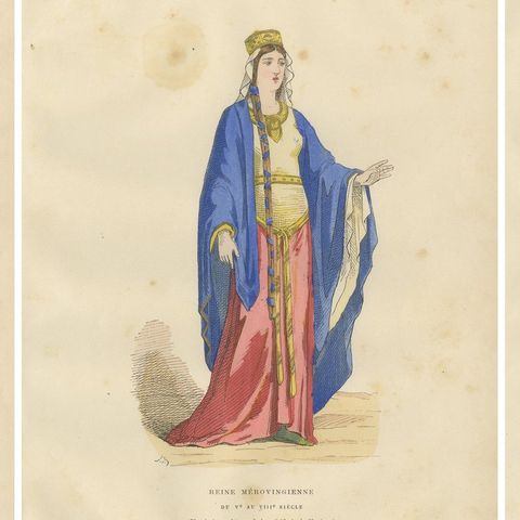 Gaulish to Carolingian Women’s Costume, French Historical Prints, 5-Plate Set, close-up 1