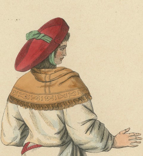 German Nobleman of the Middle Ages: Elegance in Profile, 1847, close-up 2