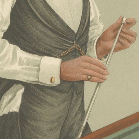 Elegance at Play: John Roberts Jr., Billiards Virtuoso, Vanity Fair 1885 by Spy, close-up 5