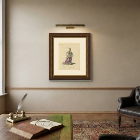 Princess Dowager of Conti in 1700 in an Ermine Lined Robe, Jefferys, 1757, shown framed on a wall
