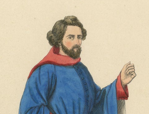 French Youth in Traditional Medieval Attire, 1847, close-up 2