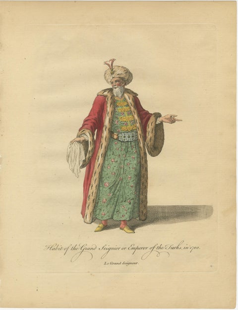 Set of 6 Ottoman Costume Prints, Hand-Colored Engravings, 1767, view 2