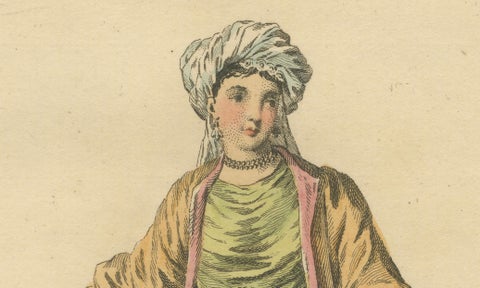 Antique Costume Print Young Lady of St John of Patmos Jefferys, 1749, close-up 6