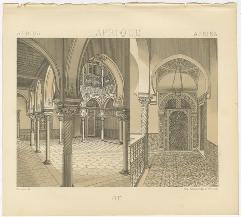 North African Architecture & Costume, Racinet Afrique Plates, Set of 3, 1888, view 2
