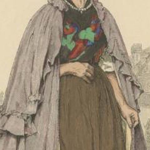 Antique Costume Print of a Farmer's Wife from Thuringia, Germany, c.1880, close-up 2
