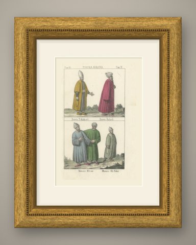 Dervishes Tekalasci and Kalacli with Elvani and Ed Edmi Monks, 1842, shown framed