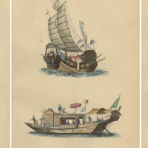 Chinese Cultural Figures in 1844 Wahlen Lithographs of Dress and Traditions, close-up 1