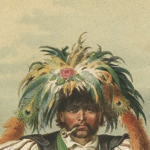 Original Costume Print of South Tyrol, Austria, a Merana Vineyard Keeper, 1870, close-up 2