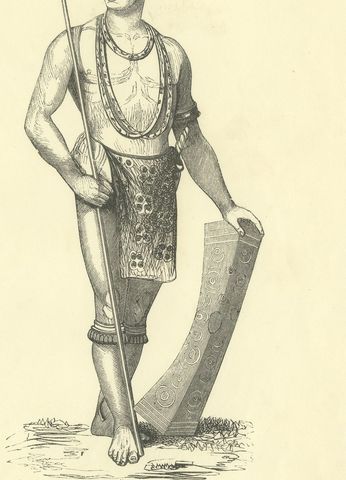 Harfur of Tondano, Antique Wahlen Costume Print, 1843-1844, close-up 1