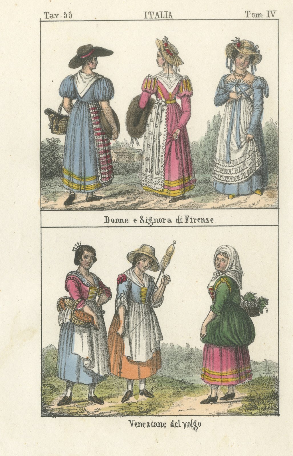 Women and a Lady of Florence with Venetian Women of the People, 1842