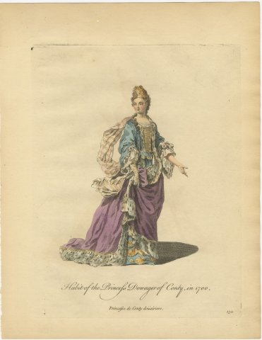 Princess Dowager of Conti in 1700 in an Ermine Lined Robe, Jefferys, 1757, view 2