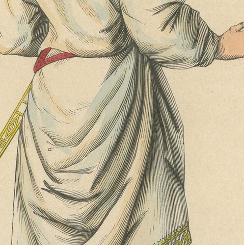 German Nobleman of the Middle Ages: Elegance in Profile, 1847, close-up 5
